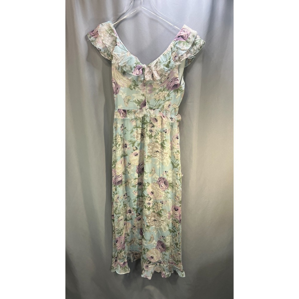 Astr The Label Tempest Midi Dress Women Small Multicolor Floral Ruffle Side Slit - Picture 3 of 9